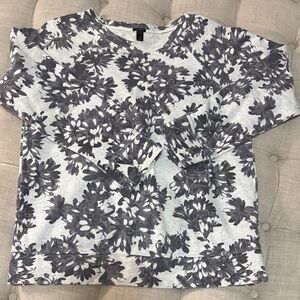 J. Crew Women's Black and White Floral Sweatshirt
